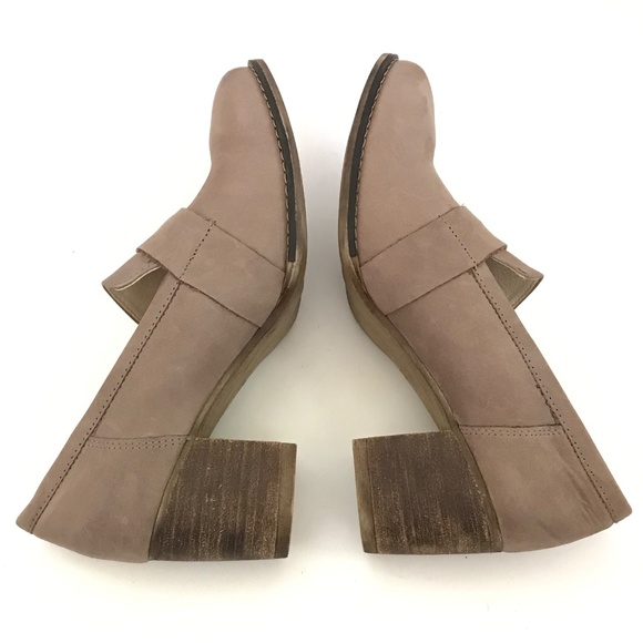 ZAPATO Leather Pump Loafer Slip On Heeled Loafer Tan Heels Womens Size 9.5 EU40 - Picture 10 of 16